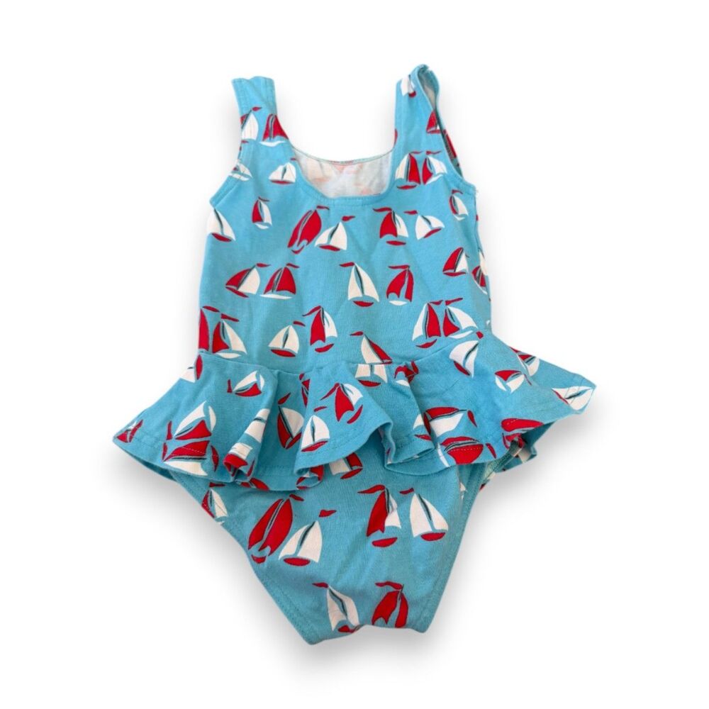 Baby Boden Sailboat Sleeveless Skirted Romper 2-3 Years GUC
